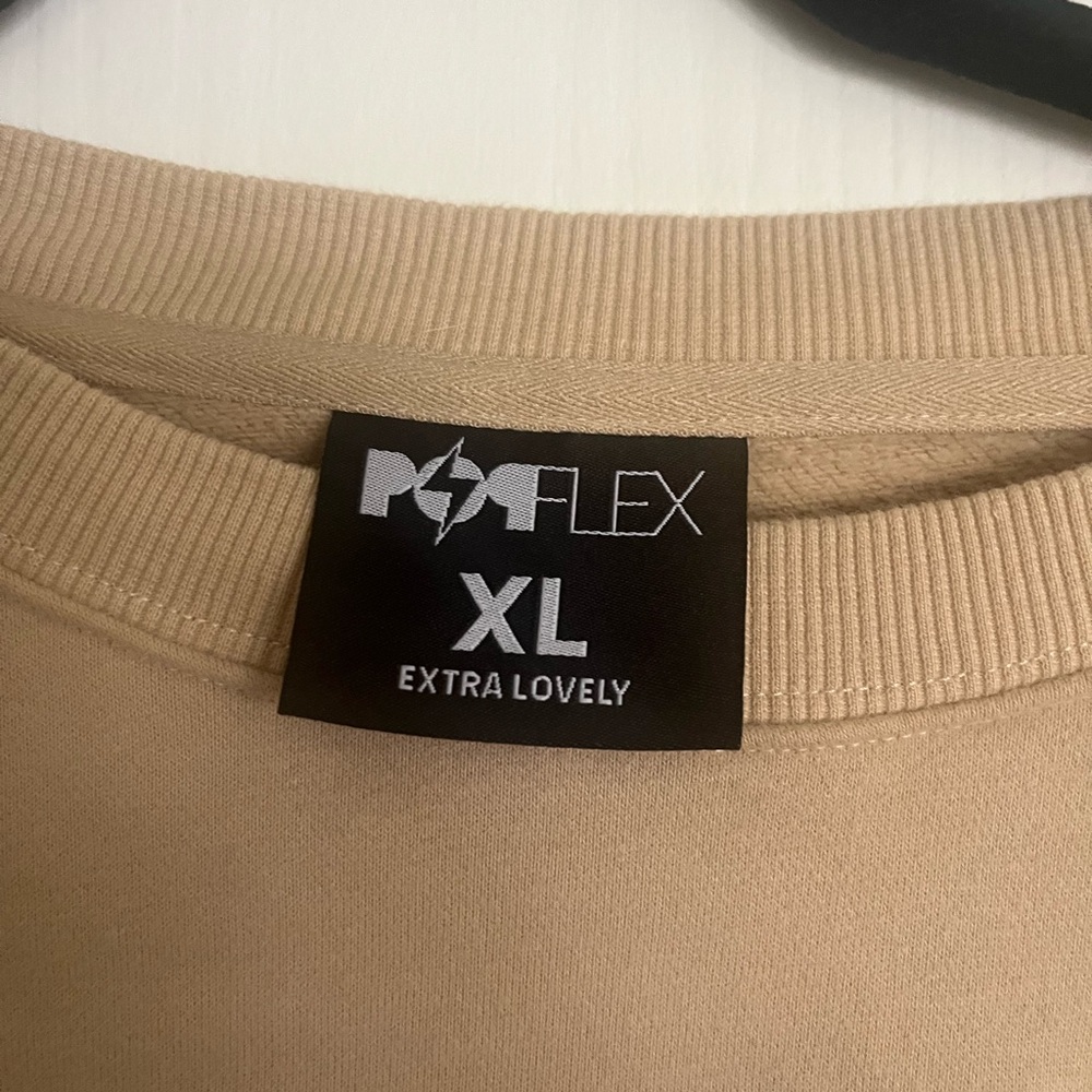 Popflex Tan Cropped Sweatshirt - Picture 2 of 4
